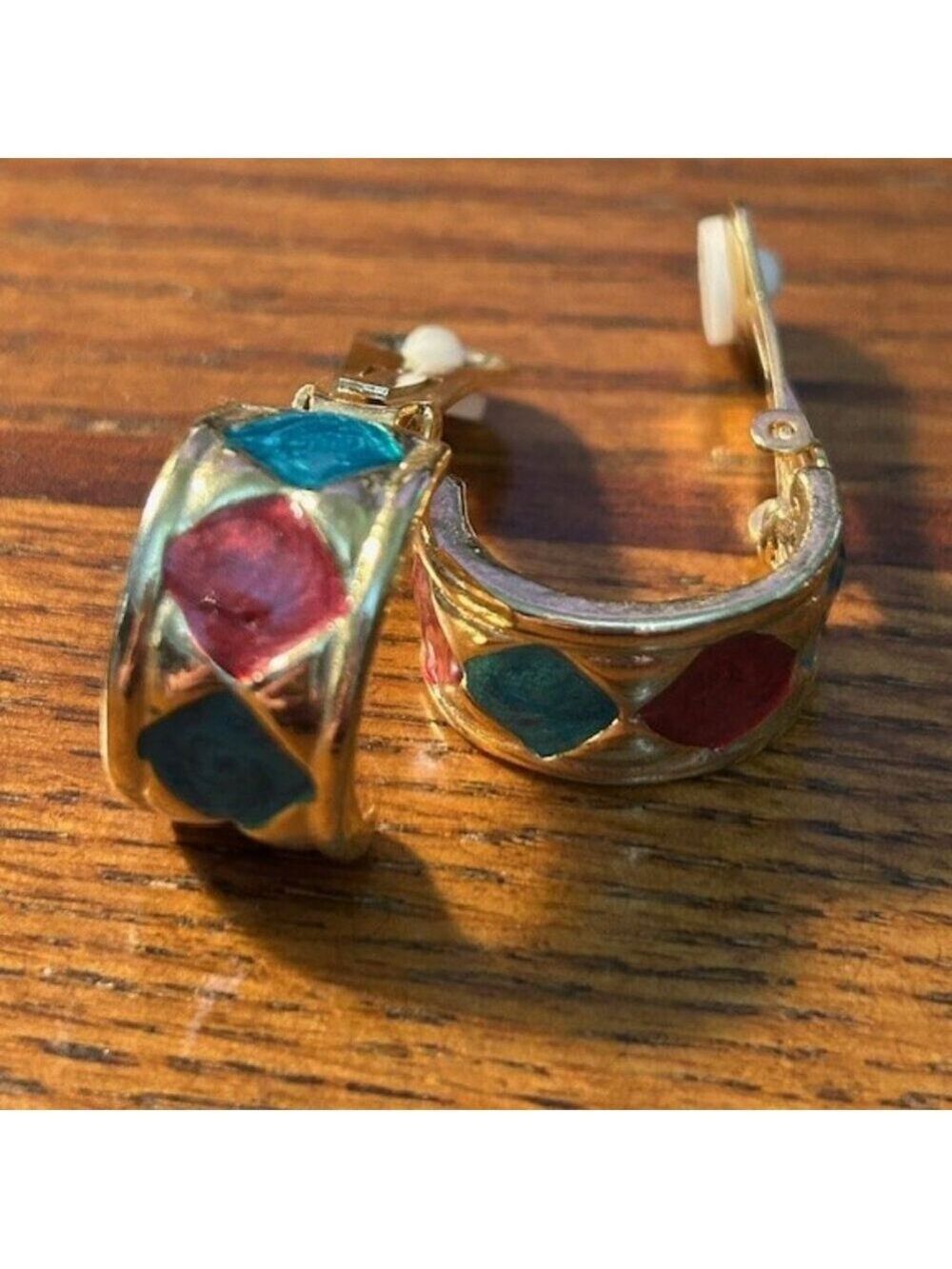 5 Pair of beautiful, colorful, clip earrings - Picture 4 of 10